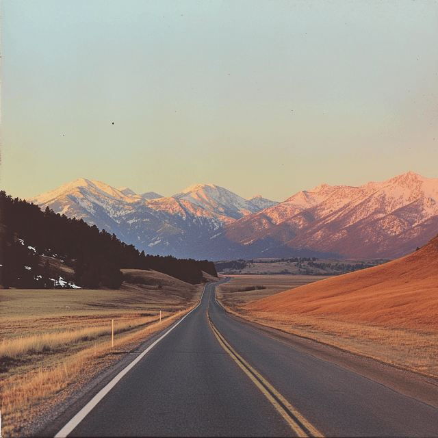 Road in Montana during morning